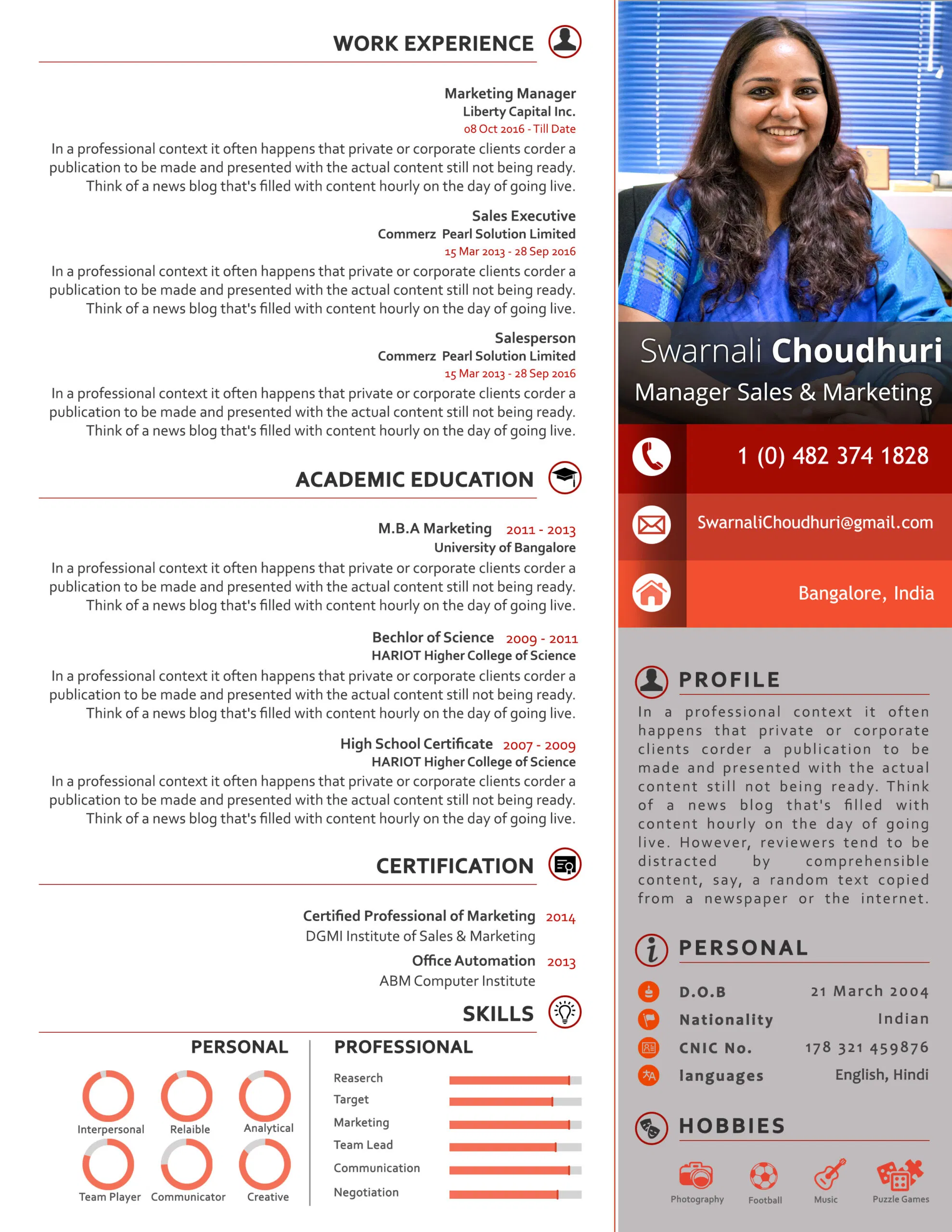 Brixol Premium Resume Template Preview 3