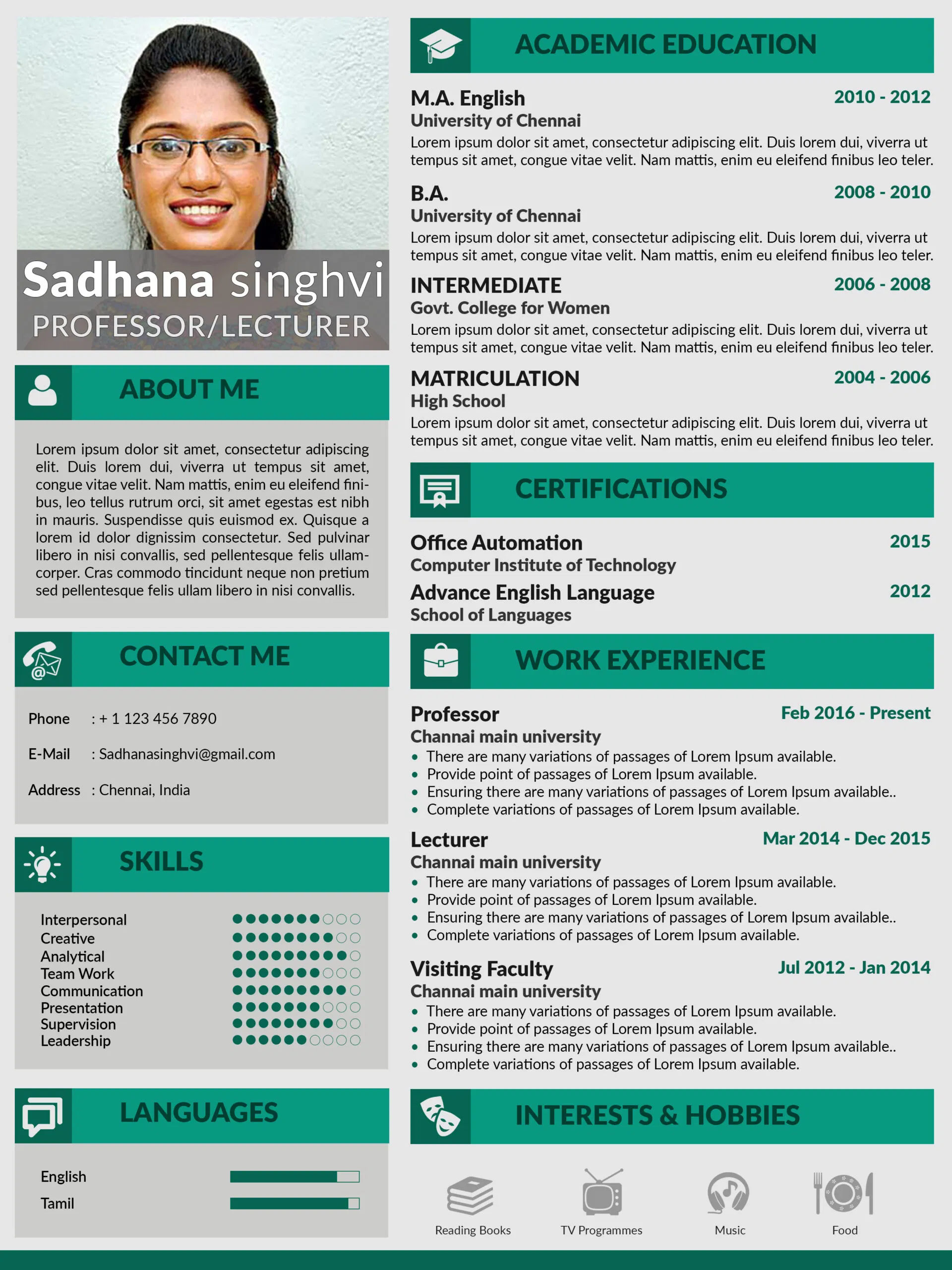 Brixol Premium Resume Template Preview 4