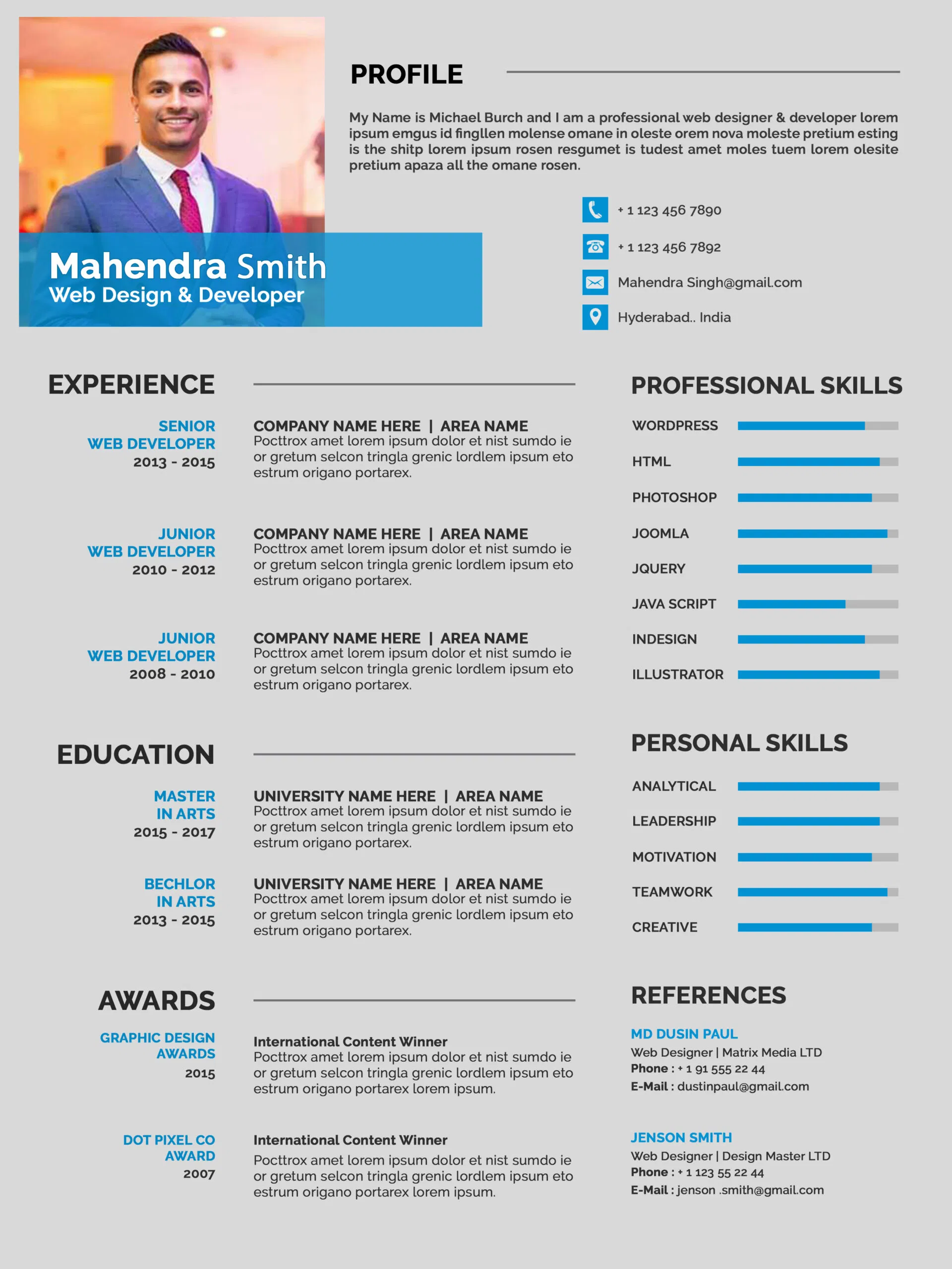 Brixol Premium Resume Template Preview 9